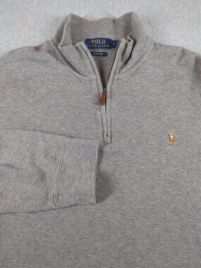 Polo Ralph Lauren Sweater Men's Medium Long Sleeve Estate Rib 1/4 Zip Pullover